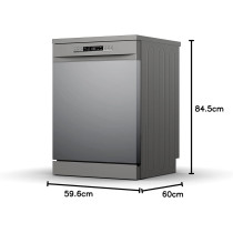Hisense Dishwasher Free Standing 13 Place Setting With 8 Programs Silver-HS622E90G-1 Years Full And 5 Years Compressor Warranty