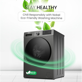 Nobel Front Load Washing Machine With 8 Kg Capacity And 1200 RPM, Grey, 1 Year Warranty