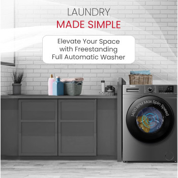 Nobel Front Load Washing Machine With 8 Kg Capacity And 1200 RPM, Grey, 1 Year Warranty