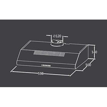 Midea 60 Cm Conventional Re-Circulating Hood, Silver - 60F15, 1 Year Warranty