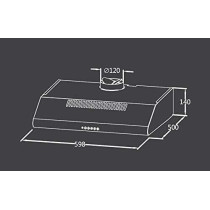 Midea 60 Cm Conventional Re-Circulating Hood, Silver - 60F15, 1 Year Warranty