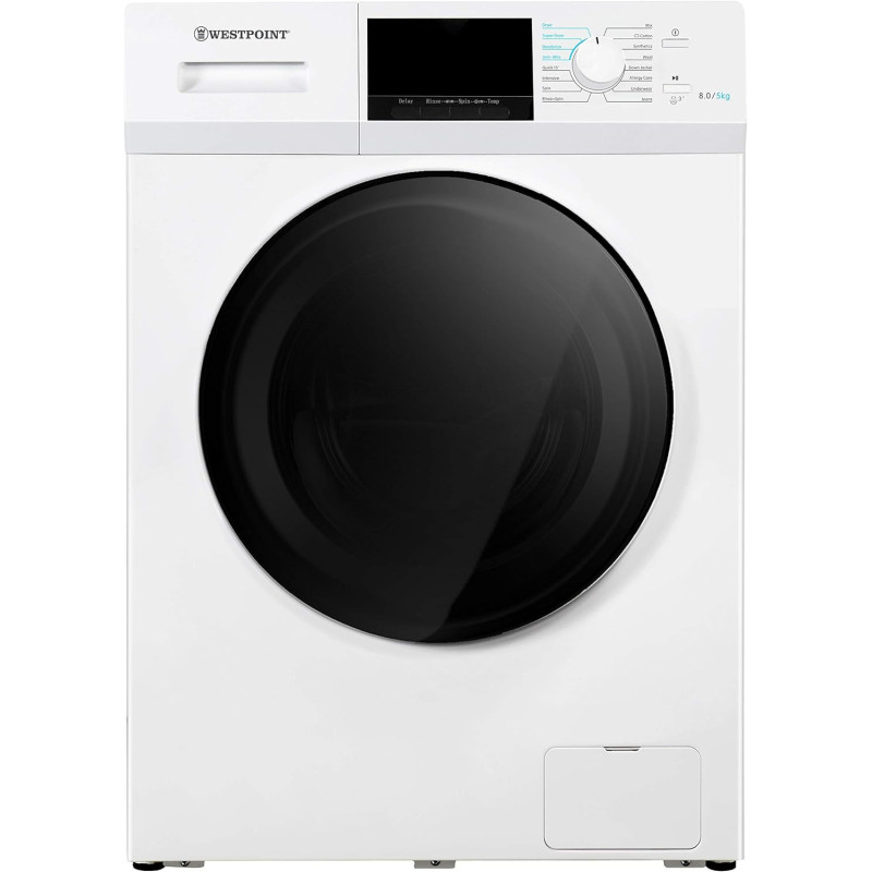 Westpoint Washer Dryer 8 5 Kg, Fully Automatic Front Load Combo Wash And Dry, 8 Kg Wash And 5 Kg Dry, 1400 Rpm, 12 Wash Programs, Quick Wash In 15Min And 4 Drying Programs - WDMT-81420E, 1 Year Warranty