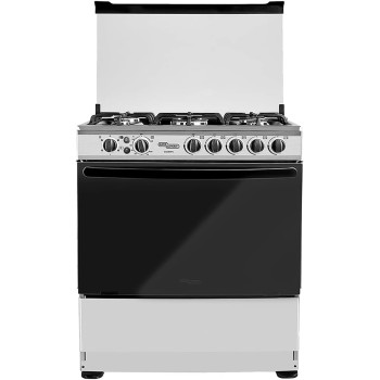 Super General 80 X 60 Cm, 5 Gas Burners, Gas Oven With Rotisserie Free Standing Gas Cooker, Stainless Steel - SGC801FS, 1 Year Warranty