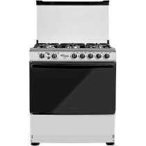 Super General 80 X 60 Cm, 5 Gas Burners, Gas Oven With Rotisserie Free Standing Gas Cooker, Stainless Steel - SGC801FS, 1 Year Warranty