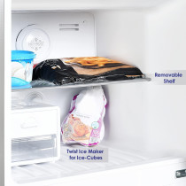 Super General 410 Litres Gross Double Door Refrigerator-Freezer, No-Frost, LED-Light, Lock And Key, Inox, SGR-410-L, 60.5 X 67 X 170 Cm, 1 Year Warranty