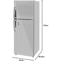 Super General 410 Litres Gross Double Door Refrigerator-Freezer, No-Frost, LED-Light, Lock And Key, Inox, SGR-410-L, 60.5 X 67 X 170 Cm, 1 Year Warranty
