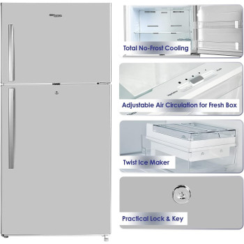 Super General 750 Litres Gross Double Door Refrigerator-Freezer, No-Frost, Interior LED, Lock And Key, Inox, SGR-845-SS, 83.4 X 82 X 184.1 Cm, 1 Year Warranty