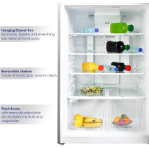 Super General 750 Litres Gross Double Door Refrigerator-Freezer, No-Frost, Interior LED, Lock And Key, Inox, SGR-845-SS, 83.4 X 82 X 184.1 Cm, 1 Year Warranty