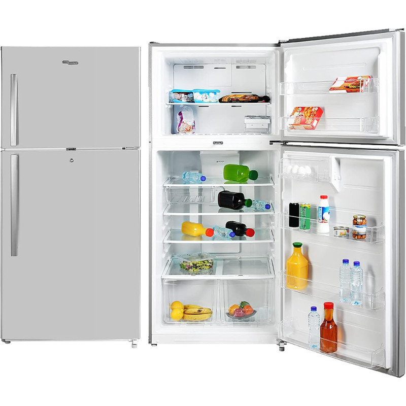 Super General 750 Litres Gross Double Door Refrigerator-Freezer, No-Frost, Interior LED, Lock And Key, Inox, SGR-845-SS, 83.4 X 82 X 184.1 Cm, 1 Year Warranty