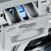 Super General 6 Kg Front Loading Washing-Machine SGW-6100-NLEDS, 23 Programs, 1000 RPM, Energy-Saving, Economic Washer, Silver, 1 Year Warranty