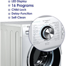 Super General 8 Kg Front Loading Washing Machine SGW-8400-CRMS, 1400 RPM Washer, Water-Saving, Energy-Efficient Front-Loader, Silver, 16 Programs, 1 Year Warranty
