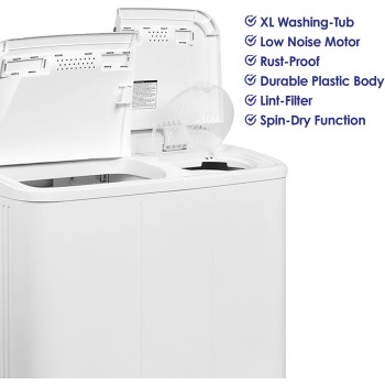 Super General 6 Kg Twin-Tub Semi-Automatic Washing Machine, White, Efficient Top-Load Washer With Lint Filter, Spin-Dry, SGW-60, 73.5 X 51.2 X 100.5 Cm, 1 Year Warranty