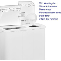 Super General 6 Kg Twin-Tub Semi-Automatic Washing Machine, White, Efficient Top-Load Washer With Lint Filter, Spin-Dry, SGW-60, 73.5 X 51.2 X 100.5 Cm, 1 Year Warranty
