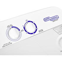 Super General 6 Kg Twin-Tub, Semi-Automatic Washing Machine, White, Efficient Top-Load Washer With Low Noise Gear Box, Spin-Dry, SGW-610-X, 75 X 44 X 89 Cm, 1 Year Warranty