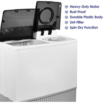 Super General 20 Kg Twin-Tub Semi-Automatic Washing Machine, White Black, Efficient Top-Load Washer With Lint Filter, Spin-Dry, SGW-2056, 102 X 62 X 105 Cm, 1 Year Warranty