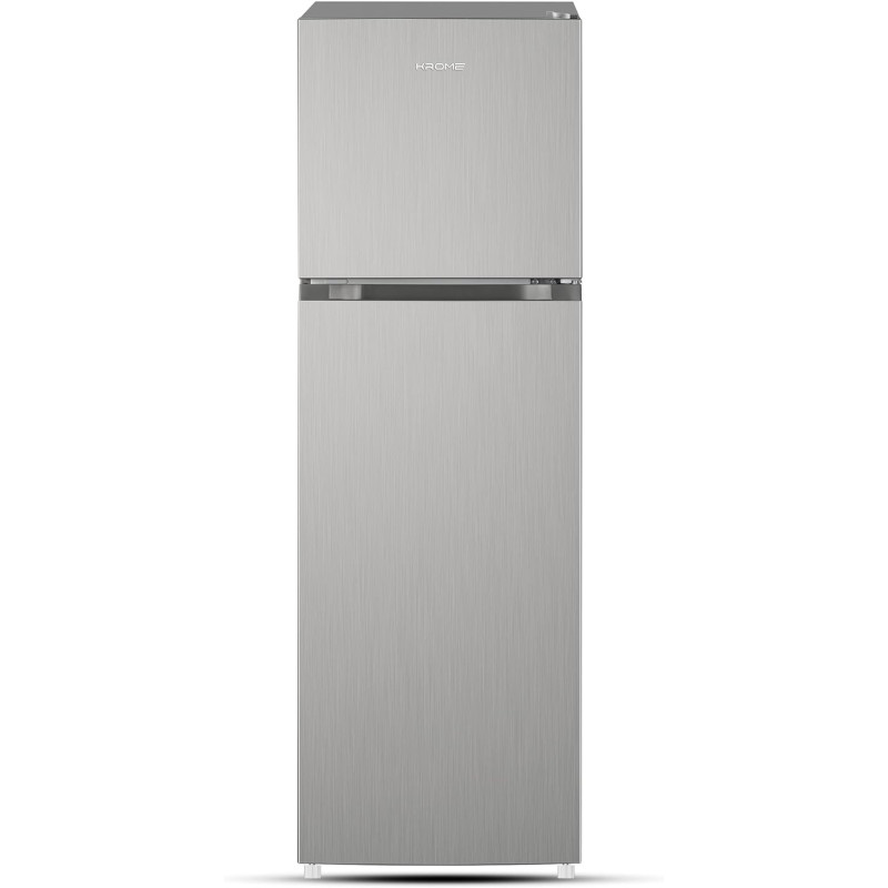 Krome 330L Double Door Top Mounted Refrigerator With Multi Air Flow System, No-Frost Cooling With Electronic Touch Temperature Control, Door Alarm, Big Twist Ice Maker, Silver - Kr-Rff 330Sm, 1 Year Warranty