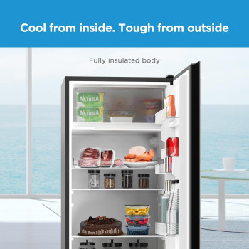 Midea 268 Litres Free Standing Single Door Refrigerator, Semi Auto Defrosting, Tempered Glass, Full Insulation Body, Best Compact Small Fridge For Mini-Bar, Kitchen, Home Or Office, MDRD268FGE28, 1 Year Warranty