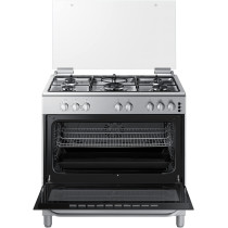 Samsung Oven Gas Range With Triple Power Burner, 89L, Silver, 4.5 Kw Triple Power Burner And Auto Turnspit, Nx36BG48531SSG, 1 Year Warranty