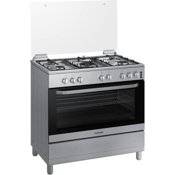 Samsung Oven Gas Range With Triple Power Burner, 89L, Silver, 4.5 Kw Triple Power Burner And Auto Turnspit, Nx36BG48531SSG, 1 Year Warranty