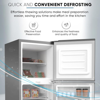 Nikai 190L, Net 138L Double Door Refrigerator With Vegetable Crisper And Adjustable Glass Shelves, Convenient Defrosting And Temperature Control, Ideal For Kitchen, Bedroom, Office And Hotels - NRF190DN4S (Silver), 1 Year Warranty