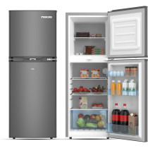 Nikai 190L Double Door Refrigerator With Vegetable Crisper And Adjustable Glass Shelves, Convenient Defrosting And Temperature Control, Ideal For Kitchen, Bedroom, Office And Hotels - NRF190DN4S (Silver), 1 Year Warranty
