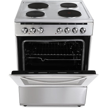 Hoover Electric Cooker, 60Cm, 4 Hot Plate, Multi Function Oven, Steel, Made In Turkey, FEC66.01S, Min 1 Year Manufacturer Warranty