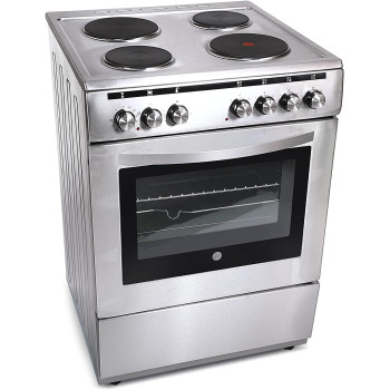 Hoover Electric Cooker, 60Cm, 4 Hot Plate, Multi Function Oven, Steel, Made In Turkey, FEC66.01S, Min 1 Year Manufacturer Warranty