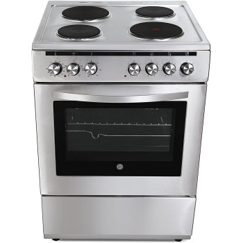 Hoover Electric Cooker, 60Cm, 4 Hot Plate, Multi Function Oven, Steel, Made In Turkey, FEC66.01S, Min 1 Year Manufacturer Warranty