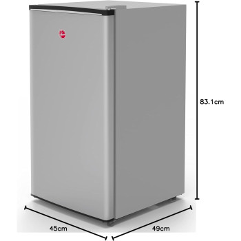 Hoover 118 Litres Single Door Refrigerator, Compact Small Size Free Standing Fridge, Best For Mini Bar, Home, Office, Bedroom, Kids Room, Silver Color, HSD-K118-S, 1 Year Warranty