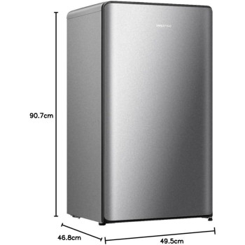 Hisense 106 Liter Refrigerator, Single Door Compact Silver Color, Model RR106D4ASU, Compressor Warranty For 10 Years