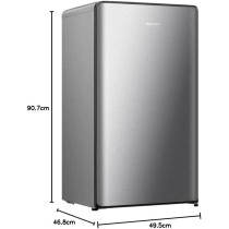 Hisense 106 Liter Refrigerator, Single Door Compact Silver Color, Model RR106D4ASU, Compressor Warranty For 10 Years