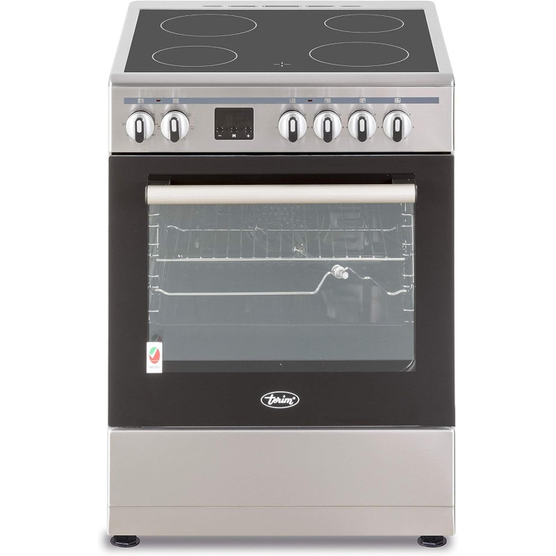 Terim 60X60 Ceramic Cooking Range, 6 Oven Function With Turbo Fan, Stainless Steel, Tervc66St, 1 Year Warranty