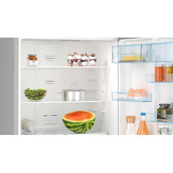 Bosch Series 4, 578 Litres  Free-Standing Refrigerator With Freezer At Bottom 186 X 75 Cm Stainless Steel (With Anti-Fingerprint), Vitafresh, Supercooling Freezing, KGN76VI31M 1 Year Manufacturer Warranty