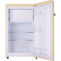 Hoover 123 Litres Single Door Retro Style Refrigerator, Compact Size Free Standing Fridge, Best For Bedroom, Office And Mini Bar, Defrost System, Freezer Compartment Inside, HSD-K123-RW (Cream), 1 Year Warranty