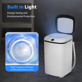 TDOO Portable Washing Machine, Tdoo Shoes Washing Machine Baby Washing Machine, Semi-Automatic Washing Machine, Blue Light Antibacterial 7.5L Capacity, Including Drain HoseSuitable For Apartment, Dorm, 1 Year Warranty