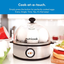 Nutricook Rapid Egg Cooker, 7 Egg Capacity Electric Egg Cooker For Boiled Eggs, Poached Eggs, Scrambled Eggs, Or Omelettes With Auto Shut Off Feature - Silver, 1 Year Warranty