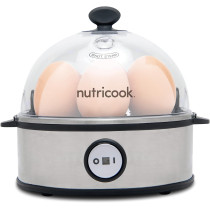 Nutricook Rapid Egg Cooker, 7 Egg Capacity Electric Egg Cooker For Boiled Eggs, Poached Eggs, Scrambled Eggs, Or Omelettes With Auto Shut Off Feature - Silver, 1 Year Warranty