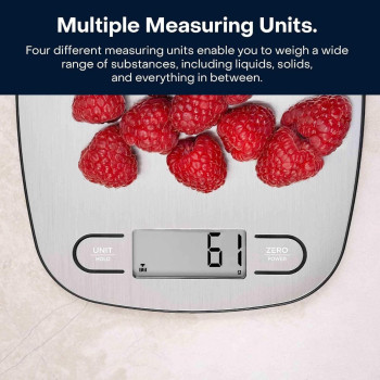 Nutricook Digital Kitchen Scale Eko, 5Kg Capacity, Stainless Steel Food Scale For Baking And Cooking - 4 Weighing Sensors, Tare Zero, Auto-Off And Auto Calibrate Function, 2 Years Warranty