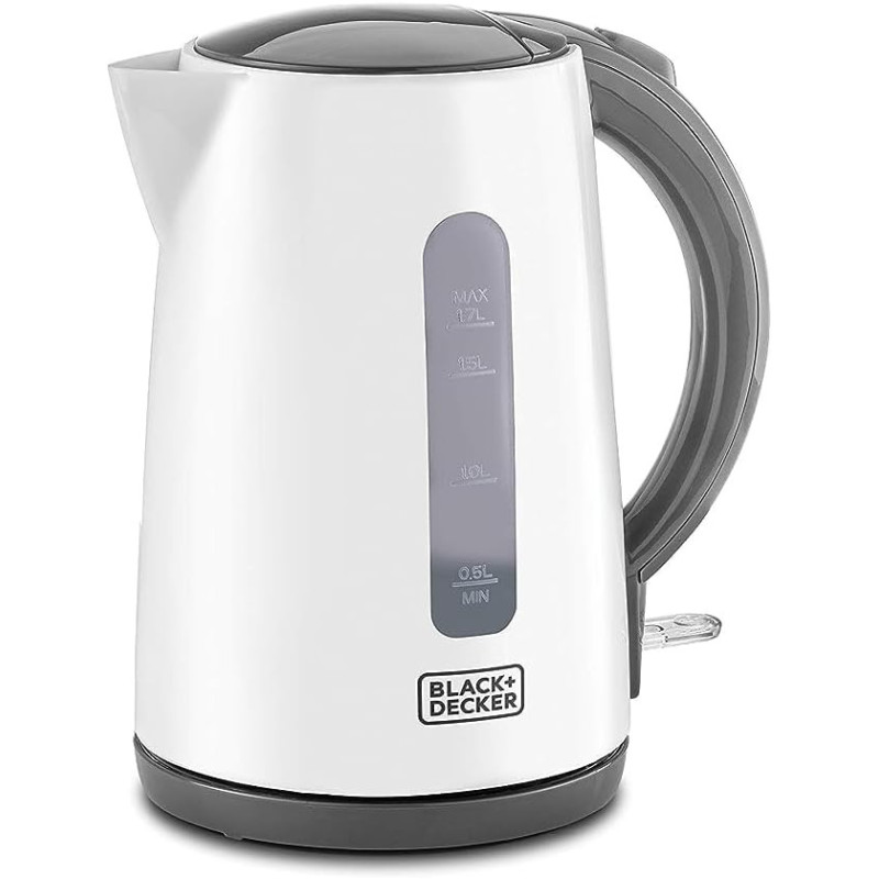 Black+Decker Cordless Electric Kettle, 2200W Power, 1.7L, With Water-Level Indicator, Removable Filter And Auto Shut-Off, 360-Degree Cord Design, Perfect For Warm Beverages, JC70-B5, 1 Year Warranty
