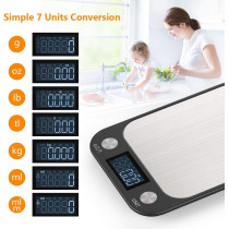 RoyalPolar Food Scale, Multifunction Digital Kitchen Scale High Accuracy Electronic Food Weight With Large Lcd Display, Stainless Steel Platform, Ulitrea Slim, From 11Lb 5Kg Up To 33Lb 15Kg (Black, 10), 1 Year Warranty