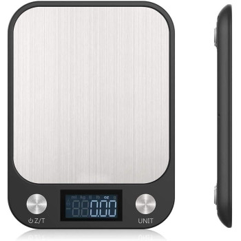RoyalPolar Food Scale, Multifunction Digital Kitchen Scale High Accuracy Electronic Food Weight With Large Lcd Display, Stainless Steel Platform, Ulitrea Slim, From 11Lb 5Kg Up To 33Lb 15Kg (Black, 10), 1 Year Warranty