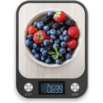 RoyalPolar Food Scale, Multifunction Digital Kitchen Scale High Accuracy Electronic Food Weight With Large Lcd Display, Stainless Steel Platform, Ulitrea Slim, From 11Lb 5Kg Up To 33Lb 15Kg (Black, 10), 1 Year Warranty