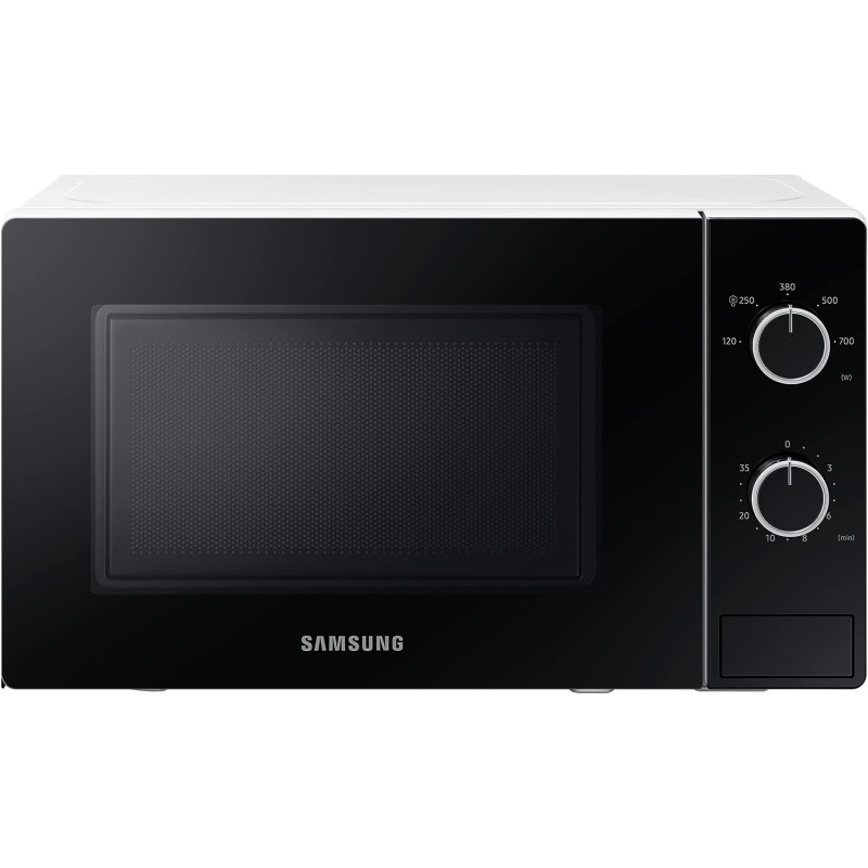 Samsung Solo Microwave Oven With Full Glass Door, 20L, White, Dual Dial, Ms20A3010Ah Sg, 1 Year Warranty