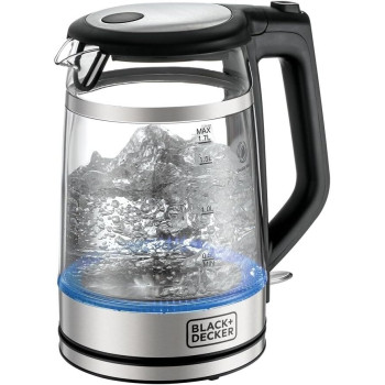Black+Decker Glass Kettle Double Wall 1.7L 2200W - GK220-B5, 1 Year Warranty