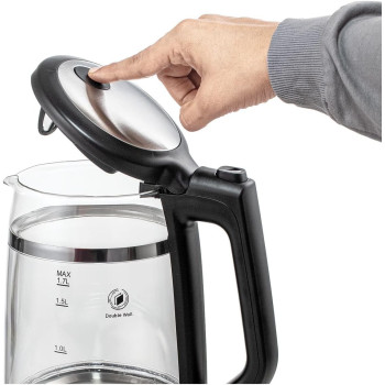 Black+Decker Glass Kettle Double Wall 1.7L 2200W - GK220-B5, 1 Year Warranty