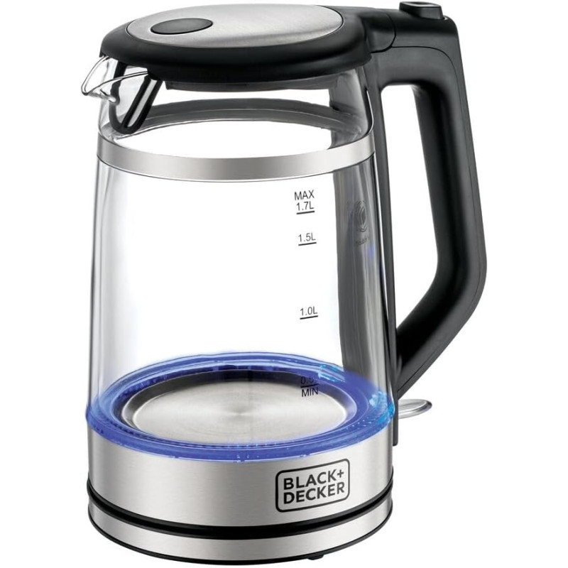Black+Decker Glass Kettle Double Wall 1.7L 2200W - GK220-B5, 1 Year Warranty