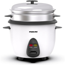 Nikai 400W 1L 2-In-1 Rice Cooker With Steamer, Non-Stick Convenience Pot And Keep Warm Function For Flawless Meals, Detachable Cord, Cook, Steam, And Keep Warm With Ease And Efficiency - Nr701A, 1 Year Warranty