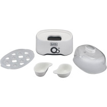 Black+Decker 280W 6 Piece Egg Cooker With Cooking Rack And 2 Poaching Pan Dry Boil Auto Shutoff Protection Transparent Cover White Body, For Perfect Eggs EG200-B5, 1 Year Warranty