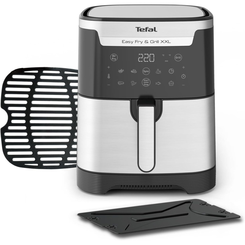 Tefal Easy Fry & Grill 2-In-1 Air-Fryer And Grill, Digital, XXL Capacity, 1830W, Flexcook Divider For Dual Cooking, 6.5 L Capacity, Stainless Steel Plastic, EY801D27, 1 Year Warranty