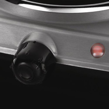 Russell Hobbs Stainless Steel 2 Plate Electric Mini Hob, 1500W Large And 750 W Small Hot Plate, Variable, Independent, Rotary Heat Controls, Neon Power Indicators, Non-Slip Feet, Silver, 15199GCC, 1 Year Warranty
